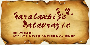 Haralampije Malavrazić vizit kartica